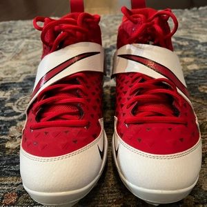 Nike Men’s Force Trout 6 Pro Metal Baseball Cleats Size 7.5 Red and White